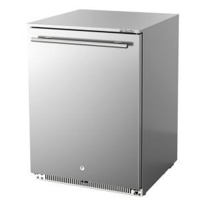 24 Inch Outdoor Beverage Refrigerator, 168 Can Built-in & Freestanding Cooler, 26°F Sub-Zero Beer Fridge, IPX4 Waterproof SUS304, NSF7 Commercial Grade for Patio & Outdoor Kitchen
