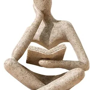 Bookshelf Decor Thinker Statue - Abstract Art Reading Thinker Sculpture