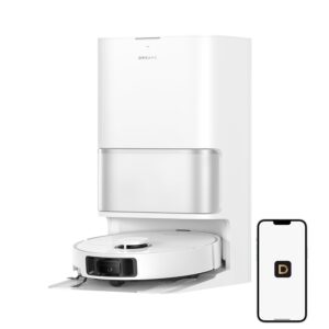 DREAME L40 Ultra Gen 2 Robot Vacuum and Mop with 25,000Pa Suction, Extendable Side Brush and Mop, All-in-One Self-Emptying & Cleaning Dock, Voice & App Control, White
