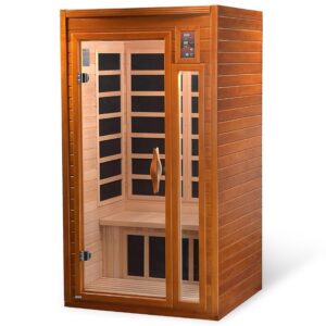 DYNAMIC SAUNAS Barcelona 1- to 2-Person Low EMF FAR Infrared Sauna with Red Light Therapy & Bluetooth Speakers | Personal Indoor Dry Heat Sauna for Home & Gym – Made from...