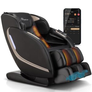 EASPEARL 2026 Massage Chair Full Body,SL-Track,165°Zero Gravity Massage with Full Body Heat,APP Control,Airbags,Bluetooth Speaker,12 Auto Modes,3-Row Foot Rollers,Body Scan(Black)