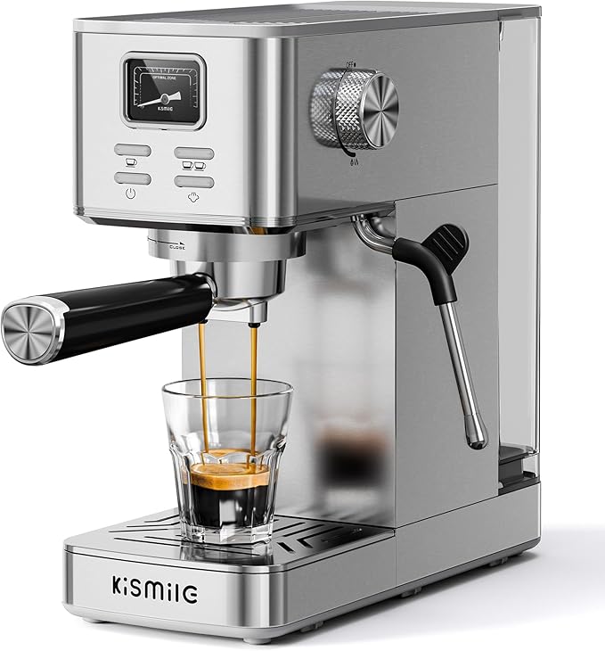 Kismile professional espresso machine with milk frother