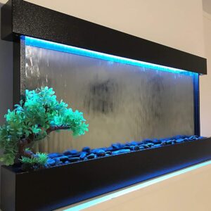 Jersey Home Decor Wall Waterfall XL 47" Wide x 24" Tall Wall Hanging Waterfall, Mirror backgr, Color Lights Remote Ctrl