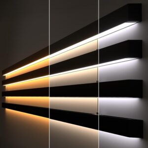 JTT 8FT LED Linear Light Fixture, 60W 3CCT 3000K/4000K/5000K CCT Selectable, Linkable Office Shop Light Fixture, ETL Listed Dimmable Architectural LED Suspension Office Lighting...