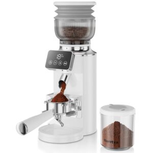 Neretva Espresso Grinder, 2 in 1 Professional Coffee Bean Grinder Stainless Steel Suit 51~58mm Portafilter Burr Coffee Grinder 30 Precise Setting&Anti-Static for Espresso/French...