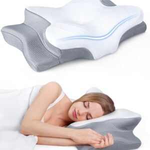 Ultra Pain Relief Cooling Pillow for Neck Support, Adjustable Cervical Pillow Cozy Sleeping, Odorless Ergonomic Contour Memory Foam Pillows, Orthopedic Bed Pillow for Side Back...